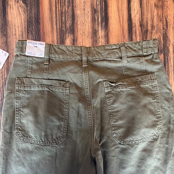 Free People We The Free Palmer Cuffed Jeans, Greenery, 29 - Picture 7 of 7